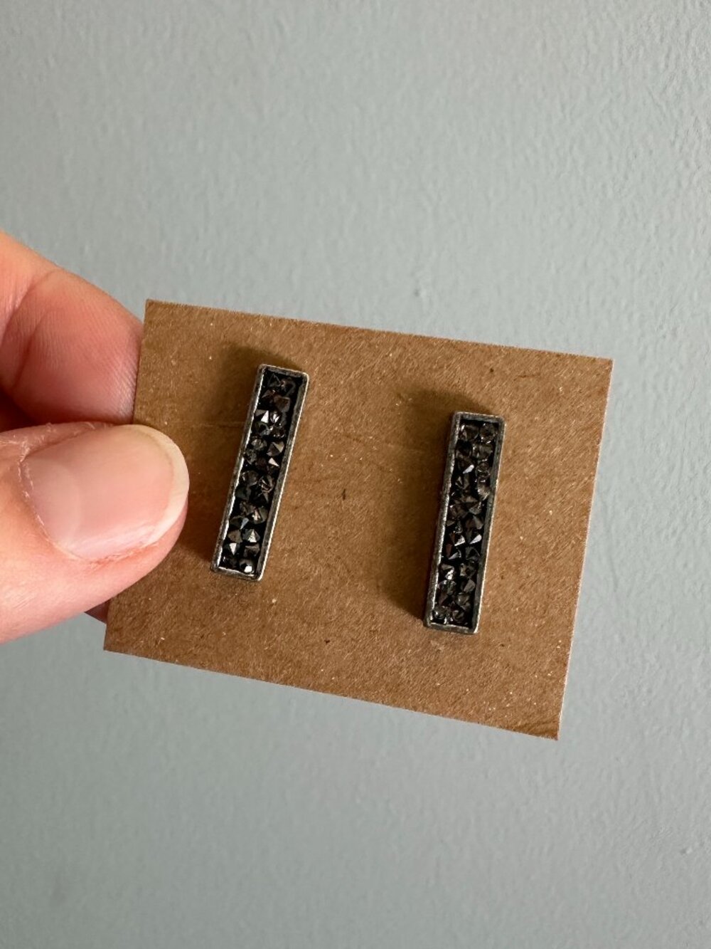 Black Geode Stud Earrings